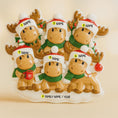 Load image into Gallery viewer, Family of 6 Reindeer Ornament | Personalized Names and Year | Festive Tree Decor Keepsake