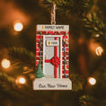 Load image into Gallery viewer, Decorative ornament with a door design, family name placeholder, and 'Our New Home' text, hanging on a Christmas tree.
