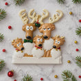 Load image into Gallery viewer, Family of 5 Reindeer Christmas Ornament | Personalized Snow Family Decor | Custom Names Year Holiday Keepsake
