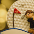 Load image into Gallery viewer, Golf-themed decorative item with a golfer figurine and number 18 flag on a textured background
