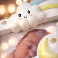 Load image into Gallery viewer, Baby sleeping with a cloud-shaped night light in the background
