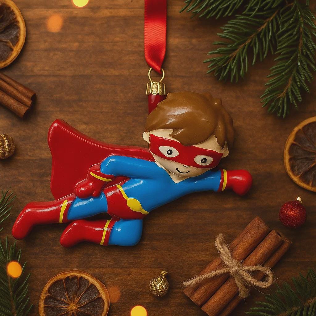 Personalized Superhero Boy Ornament