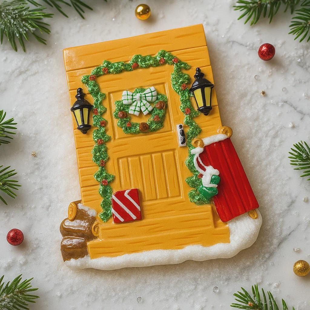 Personalized New Home Ornament | Rustic Front Door Keepsake Decor | Raised 3D Details