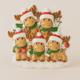 Load image into Gallery viewer, Reindeer Family of 5 Christmas Ornament | Personalized Names and Year | Winter Tree Decor Keepsake
