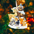 Load image into Gallery viewer, Decorative figurine of animals wearing hats with numbers and names, set against a blurred natural background.
