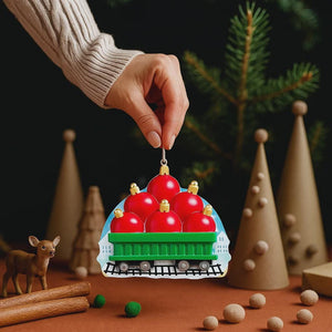 Christmas Train Ornament | Personalized Family Ornament for 2–6 Names | Custom Red Bauble Decoration | Holiday Gift Keepsake