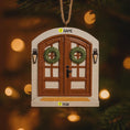 Load image into Gallery viewer, Decorative door ornament with wreaths on a blurred Christmas tree background
