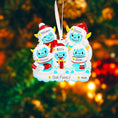 Load image into Gallery viewer, Family of 5 Yeti Ornament | Winter Name Keepsake | Handwritten Family Piece | Holiday Tree Accent
