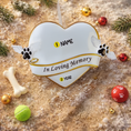 Load image into Gallery viewer, Heart shaped pet memorial Christmas ornament designed to honor the loving memory of a beloved pet. Features angel wing paw details and a soft elegant design that brings comfort and warmth during the holiday season. Includes a customizable name and year area, allowing you to create a meaningful keepsake in remembrance of a cherished companion. Perfect for memorial Christmas trees sympathy gifts pet loss remembrance and heartfelt holiday decor.
