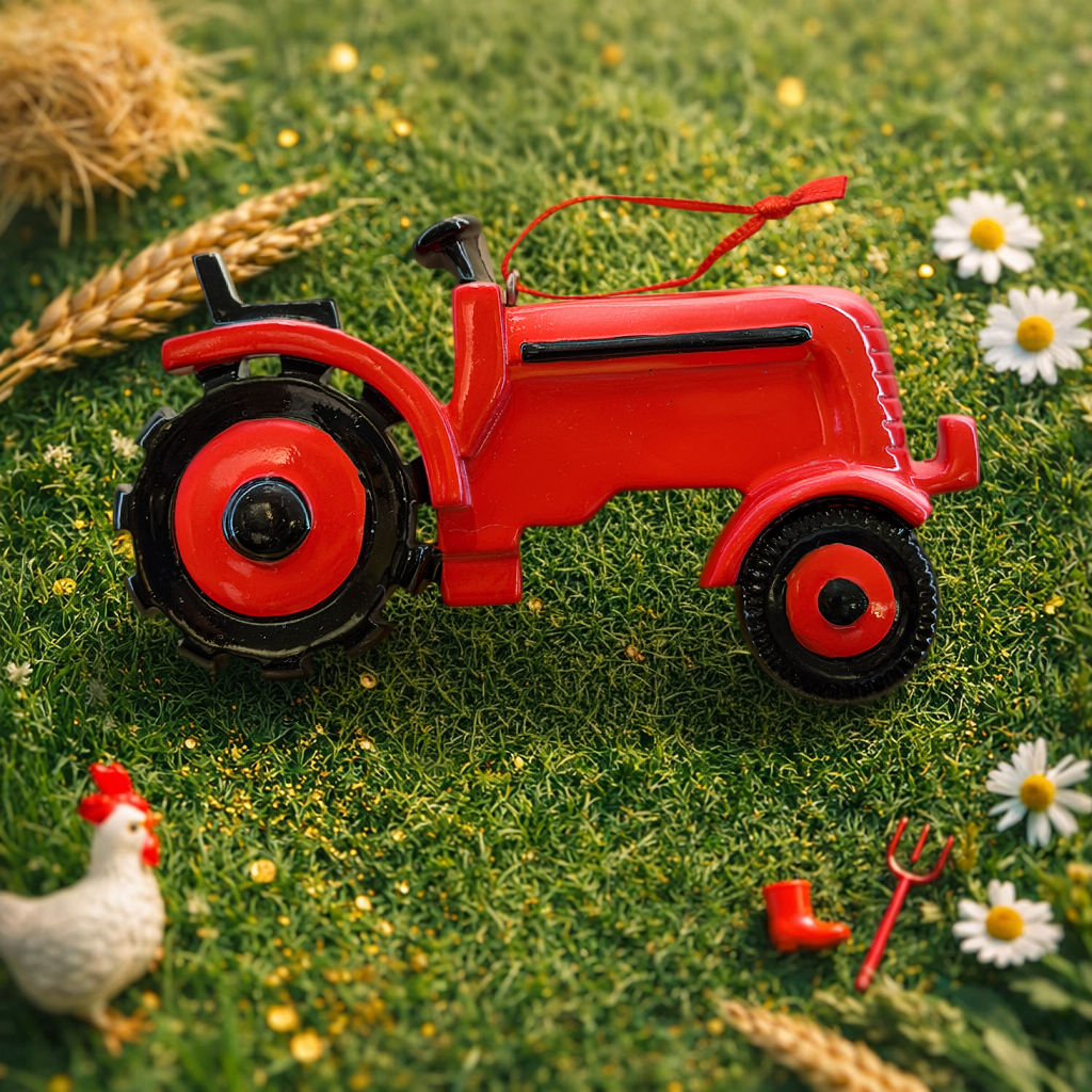 Red Tractor Personalized Ornament | Farmer Raised 3D Christmas Ornament