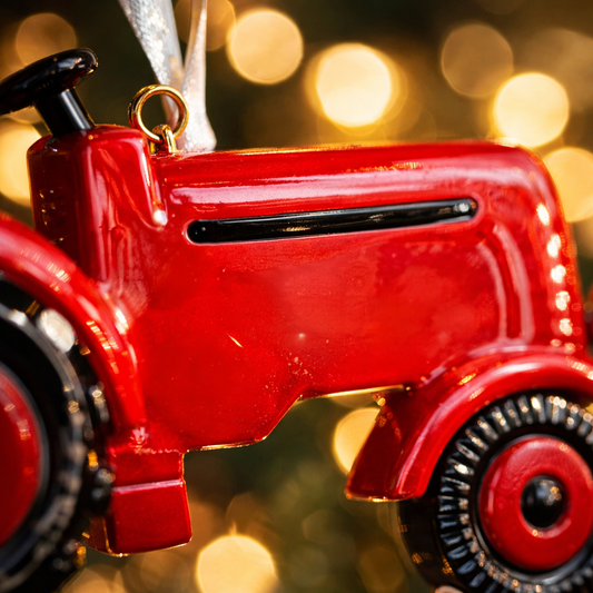 Red Tractor Personalized Ornament | Farmer Raised 3D Christmas Ornament