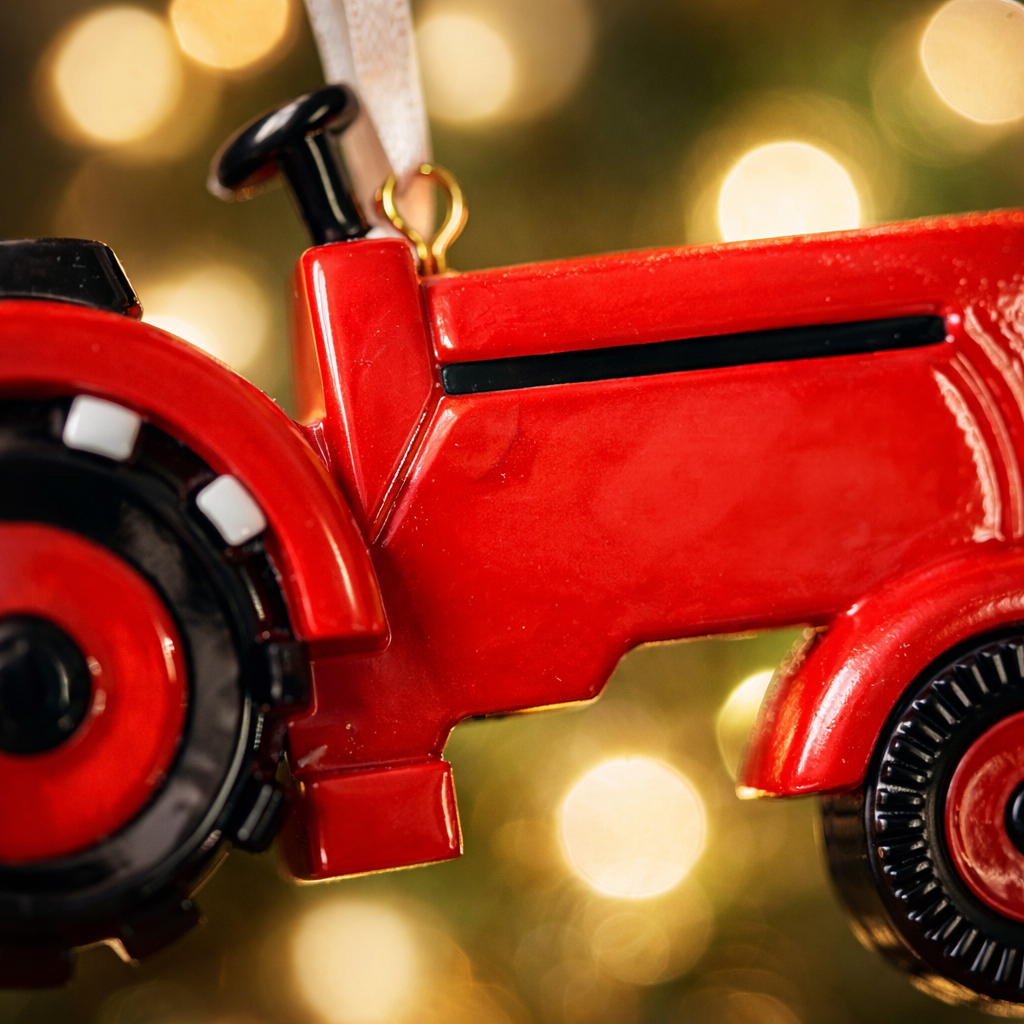 Red Tractor Personalized Ornament | Farmer Raised 3D Christmas Ornament