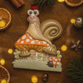 Load image into Gallery viewer, Personalized Snail & Mushroom Ornament | Custom Name Woodland Keepsake
