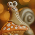 Load image into Gallery viewer, Personalized Snail & Mushroom Ornament | Custom Name Woodland Keepsake
