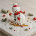 Load image into Gallery viewer, Personalized Snowman Ski Ornament | Custom Name and Year | Snowman Gift | Raised 3D Details
