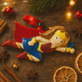 Load image into Gallery viewer, Flying Superhero Girl Christmas Ornament | Personalized Name & Year
