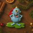 Load image into Gallery viewer, Personalized Blue Monster Christmas Ornament | Custom Name & Year
