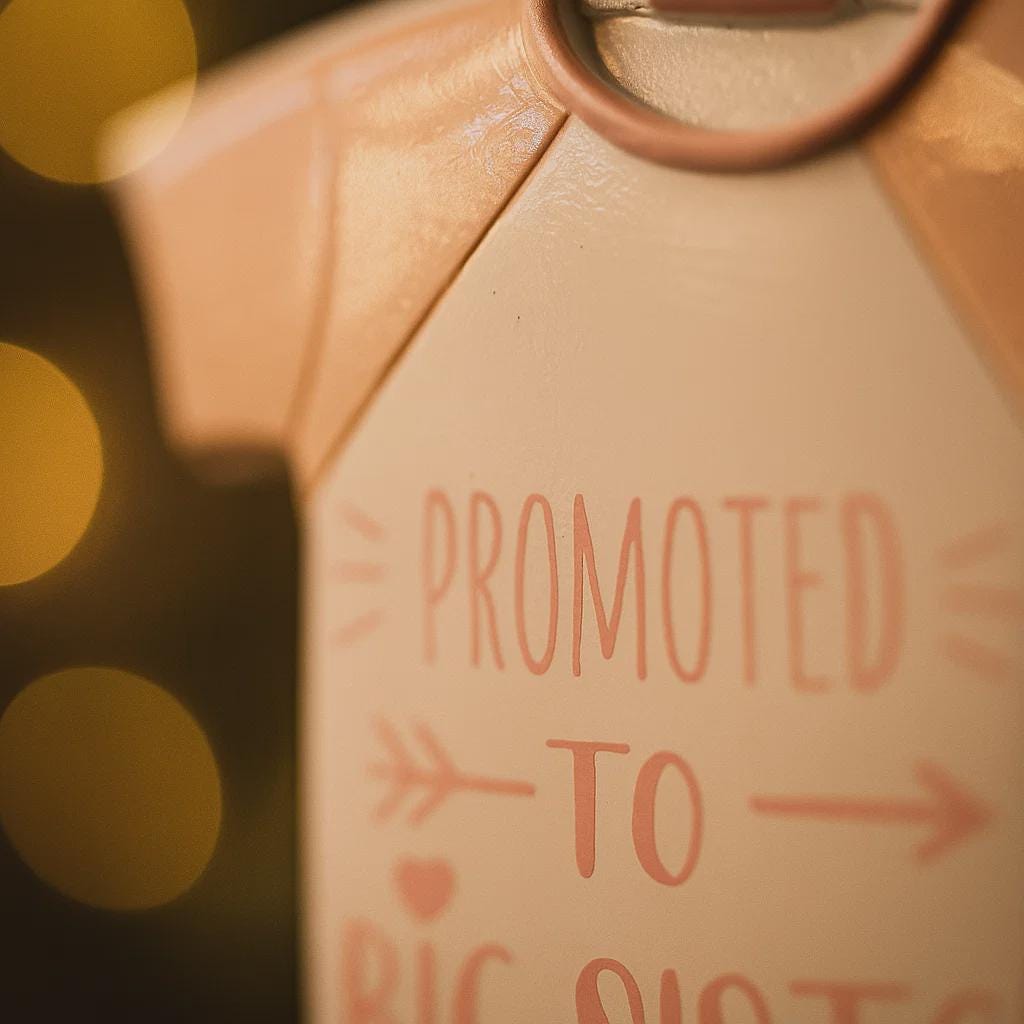 Personalized Big Sister Ornament | Pink Shirt & Shoes Keepsake
