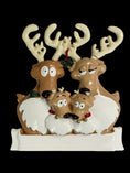 Load image into Gallery viewer, Family of 4 Reindeer Ornament | Personalized Christmas Gift | Custom Names Holiday Decor | Winter Keepsake
