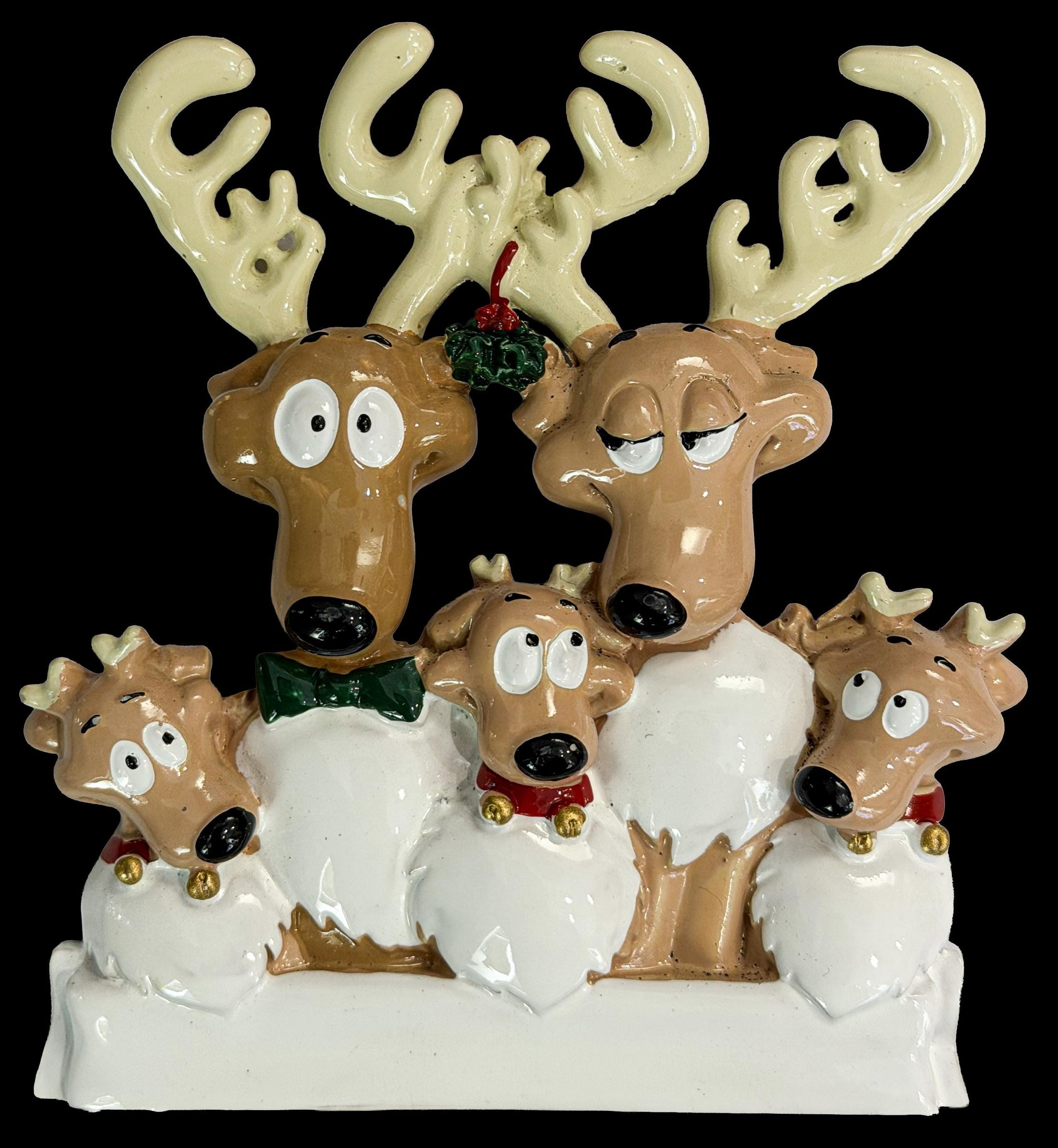 Family of 5 Reindeer Christmas Ornament | Personalized Snow Family Decor | Custom Names Year Holiday Keepsake
