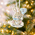 Load image into Gallery viewer, Baby Bunny Boy First Christmas Ornament | Personalized Animal Keepsake | Raised 3D Details

