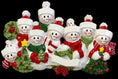 Load image into Gallery viewer, Snowman Family of 8 Christmas Ornament | Personalized Names and Year | Winter Tree Decor Keepsake
