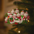Load image into Gallery viewer, Snowman Family of 9 Christmas Ornament | Personalized Names and Year | Winter Tree Decor Keepsake
