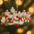 Load image into Gallery viewer, Snowman Family of 8 Christmas Ornament | Personalized Names and Year | Winter Tree Decor Keepsake
