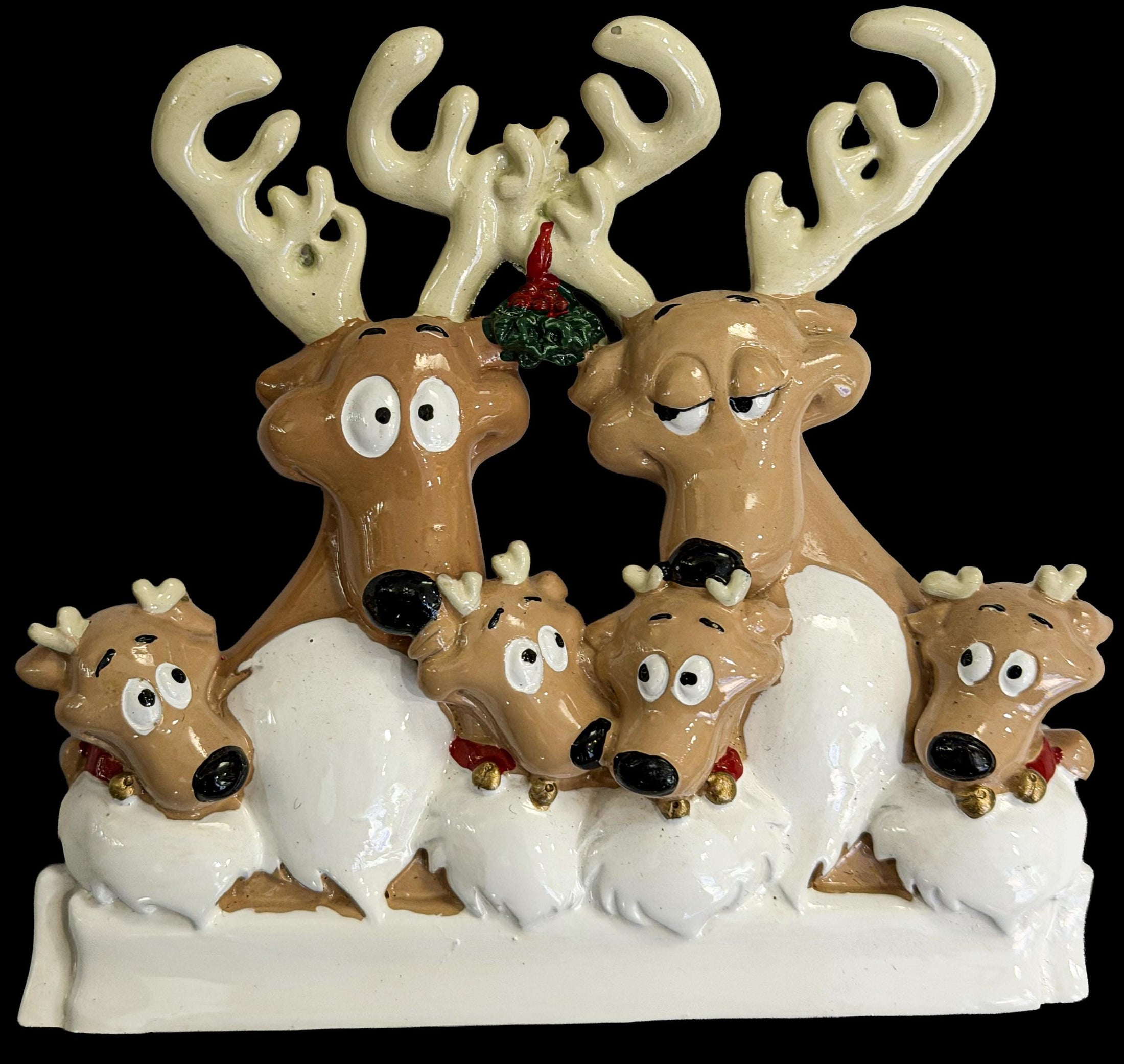 Family of 6 Reindeer Ornament | Personalized Christmas Gift | Custom Names Holiday Decor | Winter Keepsake
