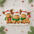 Load image into Gallery viewer, Reindeer Family of 3 Christmas Ornament | Personalized Names and Year | Winter Tree Decor Keepsake
