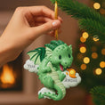 Load image into Gallery viewer, Green Dragon Personalized Ornament | Train Your Dragon | Raised 3D Ornament
