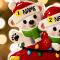 Load image into Gallery viewer, Personalized 3 Family Ornament Polar Bear| Personalized Christmas Keepsake
