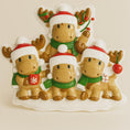 Load image into Gallery viewer, Family of 4 Reindeer Ornament | Personalized Christmas Gift | Custom Names Holiday Decor | Winter Keepsake
