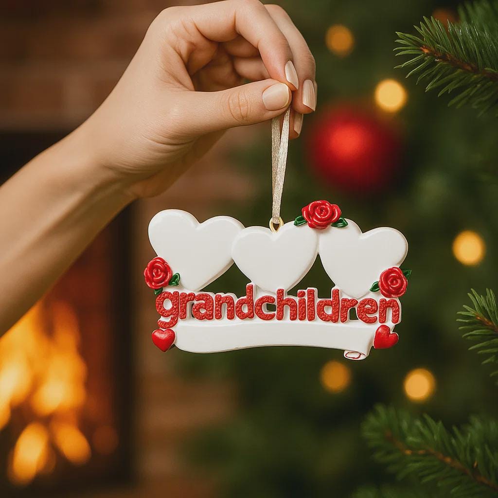 Personalized 3 Grandchildren Ornament | Christmas Keepsake, Custom Names