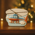 Load image into Gallery viewer, Decorative ceramic helicopter on a wooden surface with a blurred light background
