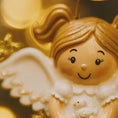 Load image into Gallery viewer, Decorative angel figurine with a gold background
