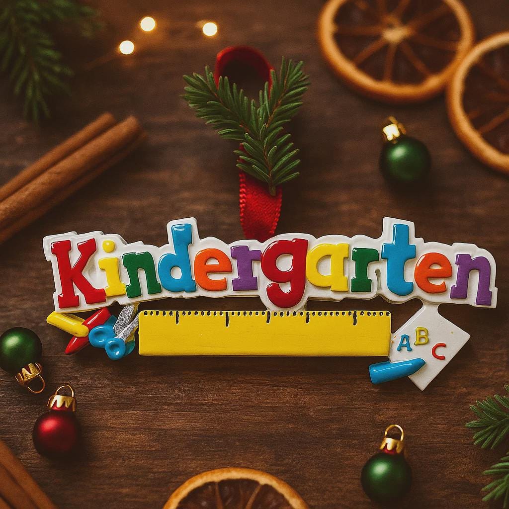 Personalized Kindergarten Ornament | School Keepsake, Custom Name Gift