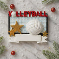 Load image into Gallery viewer, Decorative sign with 'Volleyball' text, volleyball ball, and stars on a snowy background.
