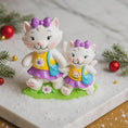 Load image into Gallery viewer, Personalized mother and daughter cat Christmas ornament with 2 names custom holiday decor
