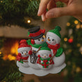 Load image into Gallery viewer, Personalized Snowman Family of 4 Christmas Ornament | Custom Names
