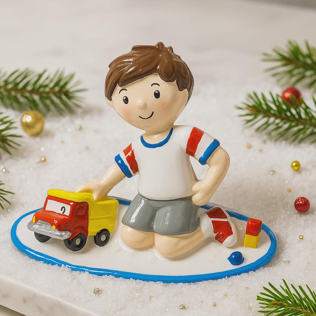 Personalized Trucker Boy Christmas Ornament
