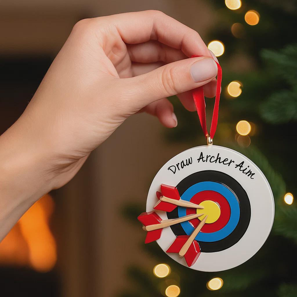 Personalized archery ornament featuring a colorful target and arrows design, customized with a name and year. Perfect for archery lovers, hunters, target shooting fans, and outdoor sports enthusiasts. This unique Christmas ornament celebrates precision, focus, and passion for archery, making it a meaningful holiday keepsake or gift for athletes, hobbyists, and competitive shooters.
