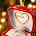 Load image into Gallery viewer, Engagement Ring Box Ornament | Personalized Proposal Keepsake | Valentine’s Day Gift | 3D Raised Details
