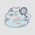 Load image into Gallery viewer, Illustration of a family of cartoon Arctic foxes with labeled parts on a light gray background
