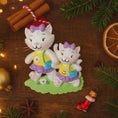 Load image into Gallery viewer, Personalized mother and daughter cat Christmas ornament with 2 names custom holiday decor
