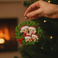 Load image into Gallery viewer, Personalized Family of 4 Christmas Wreath Ornament | Custom Name Xmas Gift
