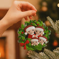Load image into Gallery viewer, Personalized Family of 4 Christmas Wreath Ornament | Custom Name Xmas Gift
