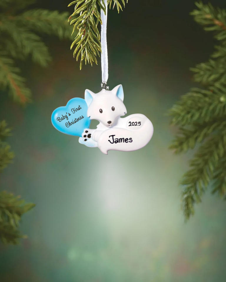 Baby Fox (Light Blue) Christmas Ornament-OR1501-B –