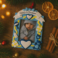 Load image into Gallery viewer, Personalized Baby's First Christmas Photo Frame Ornament
