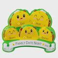 Load image into Gallery viewer, Family-themed decorative plaque with cartoon taco characters on a white background
